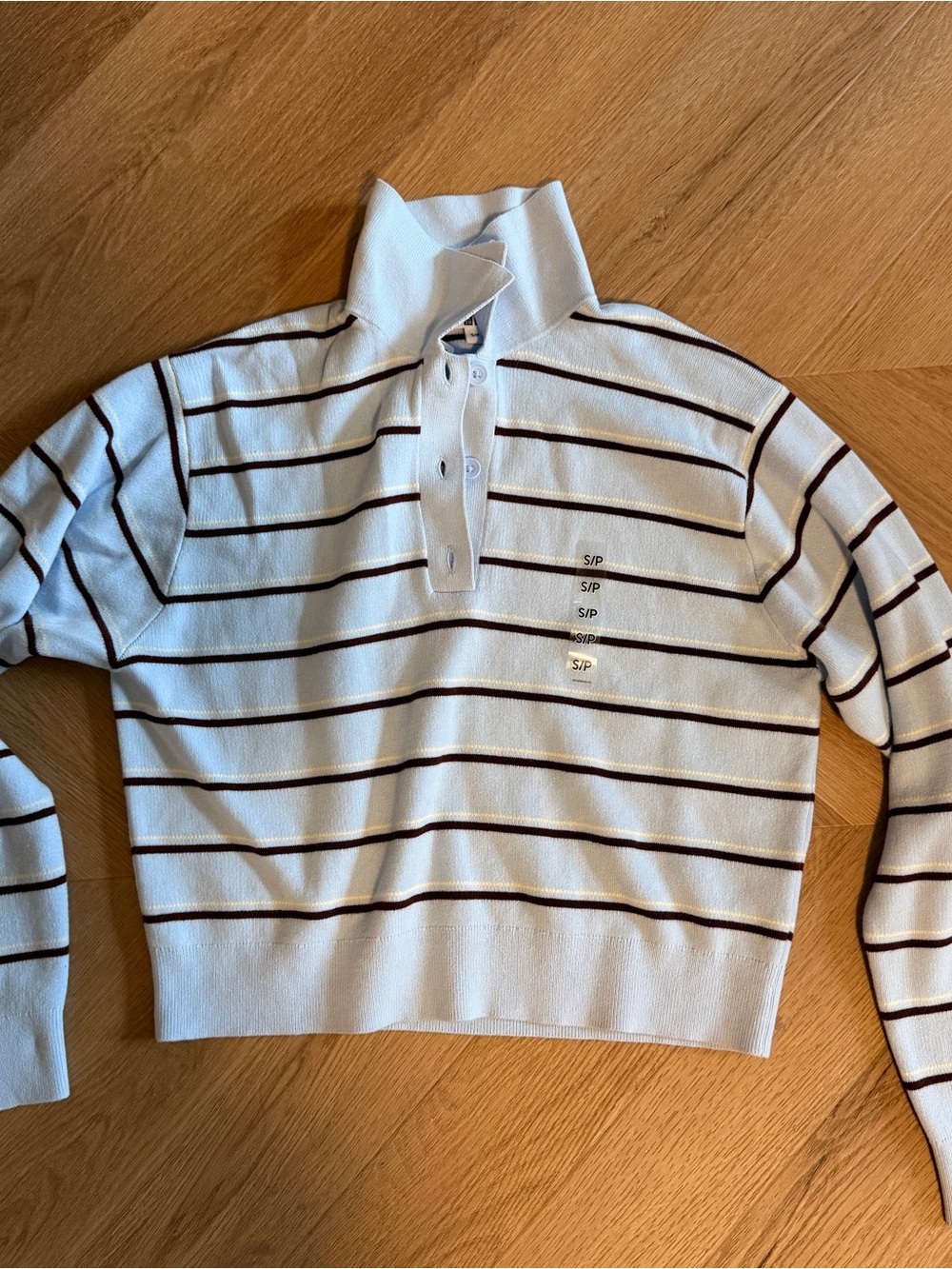 Striped Quarter‑Button Sweater